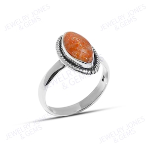 Handmade Sunstone Ring: Sterling Silver Statement Jewelry