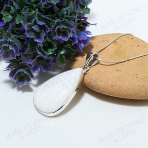 Sterling Silver Scolosite Pendant Necklace: Handmade Oval Statement Jewelry