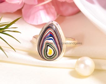 Joyería artesanal de plata de ley 925 con forma de pera y fordita arcoíris