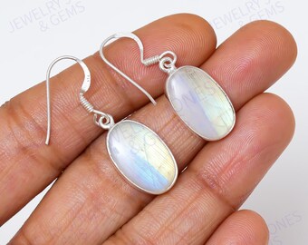 Orecchini A Forma Di Rosa Con Pietra Di Luna E Abalone - Argento Sterling 925, Regalo Perfetto Per La Mamma E Donne