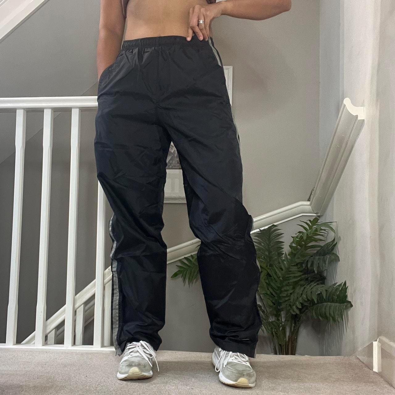 Retro Nike Track Pants Loose Fit Y2K Nylon Windbreaker Bottoms