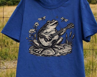 Vintage Frog Music Shirt, Funny Frog Tee, Nature Lover Gift Shirt