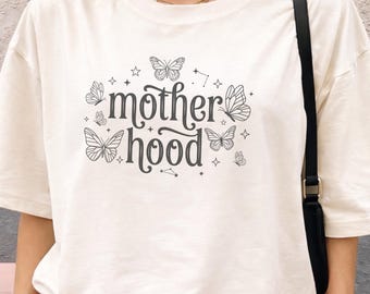 Embroidered Comfort Colors® Motherhood Shirt, Mom Tee, Mothers Day Gift, Oversized Mom TShirt, New Mom Gift Tee, Pregnancy Announcement