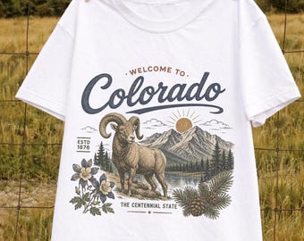 Colorado Mountain Graphic Tee, Vintage Colorado Shirt, Rocky Mountain Nature Tee, Western Travel T-Shirt, Outdoor Adventure Gift