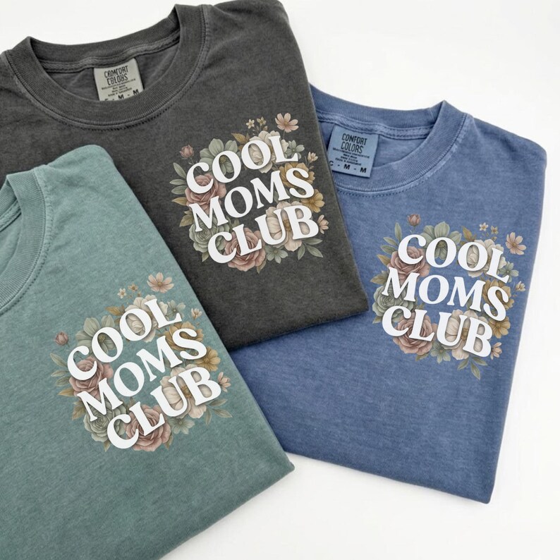 Cool Moms Club Shirt Trendy Mom Shirt Comfort Colors Tee Cute Mom Gift Mothers Day Shirt Floral Mom Shirt image 2