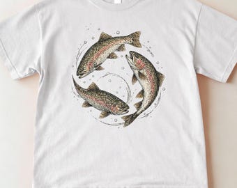 Trout Fish Shirt Fishing Graphic Angler Gift Vintage Fisher Tee