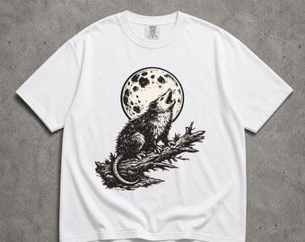Howling Possum Shirt Comfort Colors®, Moon Possum Tee, Gothic Animal Shirt