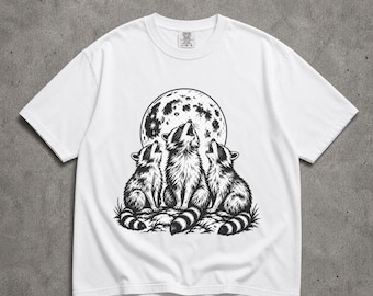 Raccoon Moon Shirt Comfort Colors®, Cute Woodland Animal Tee, Funny Nature Graphic Tee