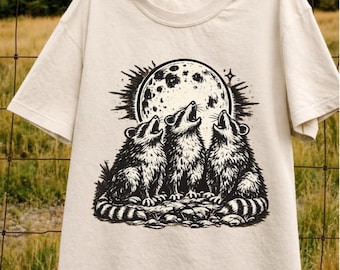 Raccoon Moon Shirt, Cute Raccoon Tee, Woodland Animal Graphic Shirt