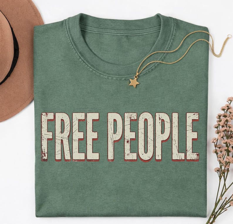 free people shirt vintage graphic tee brown comfort colors style unisex casual shirt