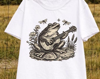Vintage Frog Music Shirt, Funny Frog Tee, Nature Lover Gift Shirt
