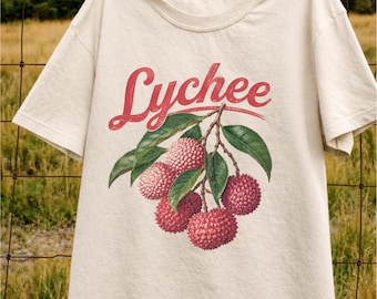 Lychee Fruit Graphic Tee, Tropical Fruit Shirt, Cute Summer Aesthetic Tee, Vintage Botanical Fruit Shirt, Foodie Gift