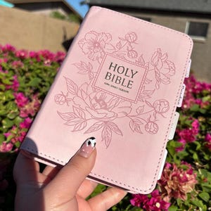 Pink Bible with Tabs KJV Version Large Print Red Letters for enhanced reading