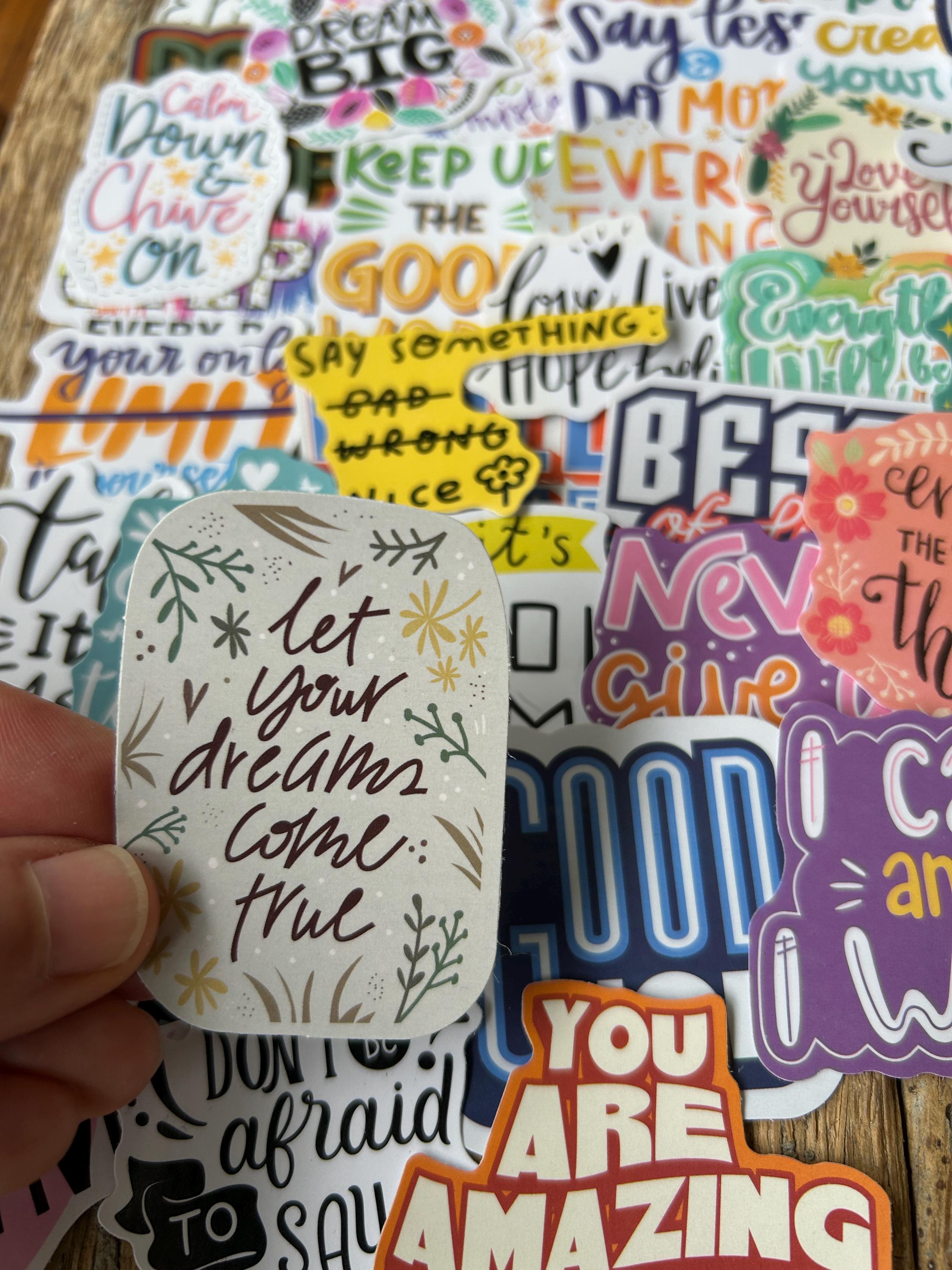 Inspirational Quote Sticker Pack, Waterproof Vinyl Decals - Etsy