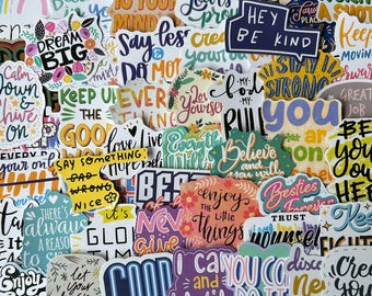 Inspirational Quote Sticker Pack, Waterproof Vinyl Decals