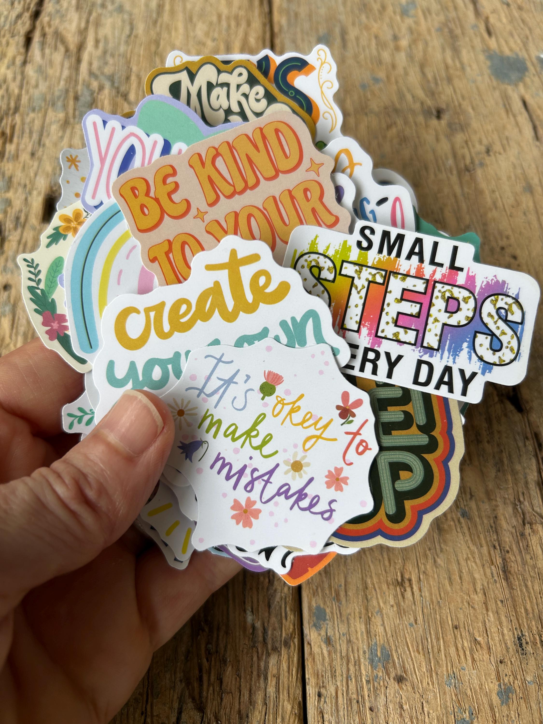 Inspirational Quote Sticker Pack, Waterproof Vinyl Decals - Etsy