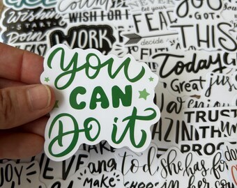 Inspirational Text Sticker Pack, Waterproof Vinyl Stickers