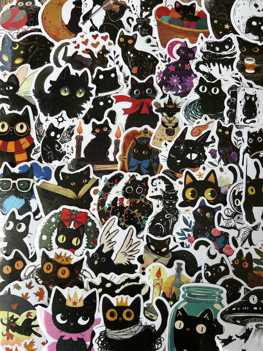 Black Cat Sticker Pack, Waterproof Vinyl Decals (10-50 Pcs) - Etsy