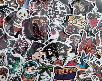50-Pack Varied Colors Cool Sticker Lot - Graffiti Style For Laptop, Car, Skateboard