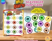 Wild Krats Scavenger Hunt Printable Game, Wild Krats Birthday Activity Game, Creature Power Disc Treasure Hunt, Wild Krat Party Decor