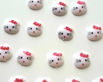 Lot 10 PERLE HELLO KITTY CHARMS EMBELLISSEMENT SCRAPBOOKING DECORATION cabochon Lot 10 PERLE HELLO KITTY CHARMS EMBELLISSEMENT SCRAPBOOKING DECORATION cabochon