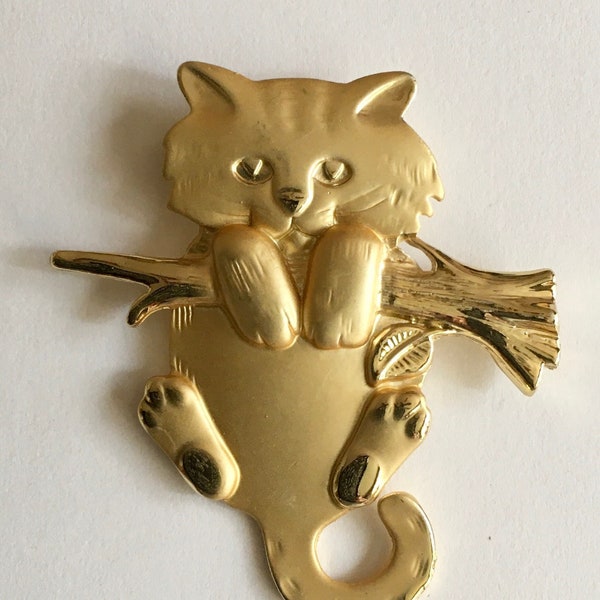 Vintage Cat Brooch - 1990