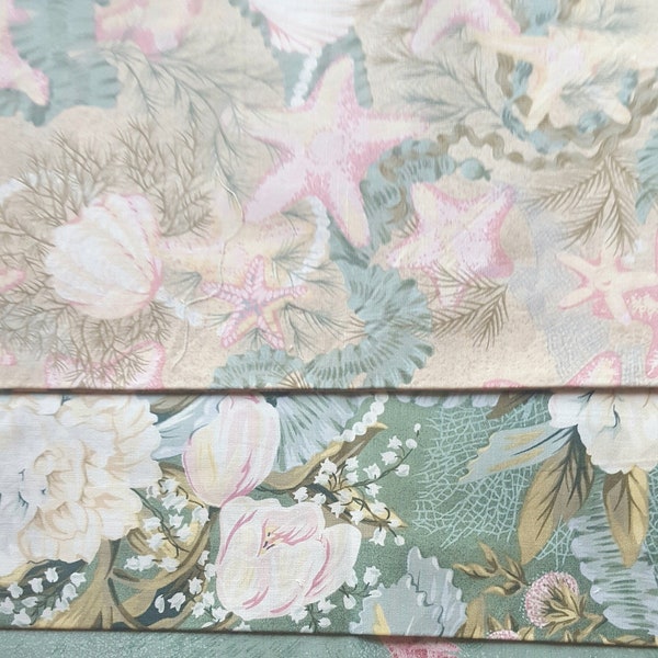 Vintage Fabric - Sea and Floral Prints REMNANT Pack