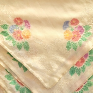 Vintage Floral Cloth Napkins - Set of 6 - 1950s
