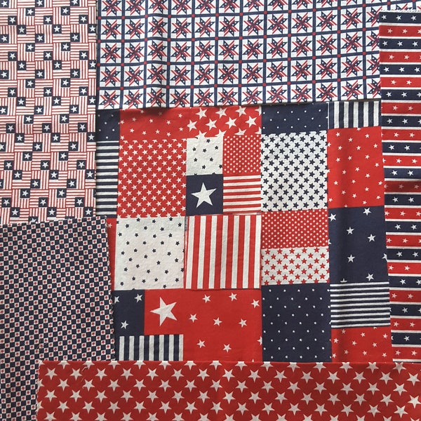 Vintage Patriotic Assorted Prints REMNANT Pack