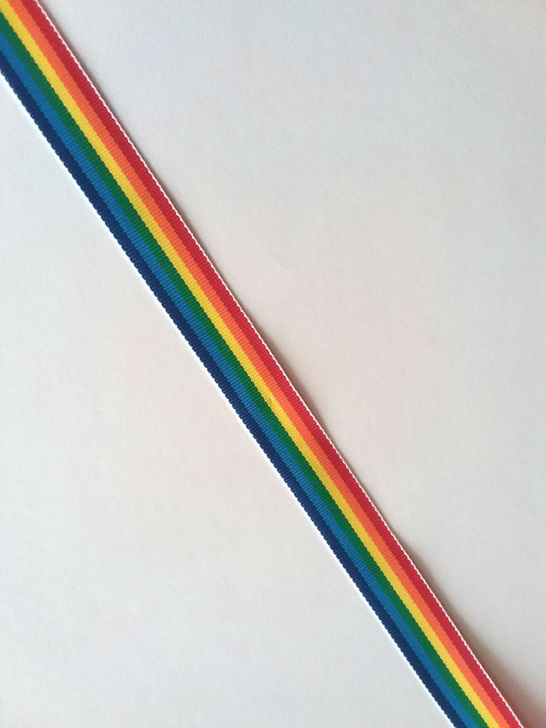 Rainbow Stripe Grosgrain Ribbon 18 INCHES 3 YARDS