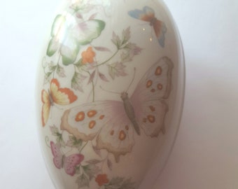 Vintage Avon Butterfly Porcelain Egg - 1974