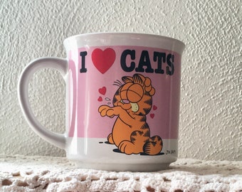 Vintage Garfield I Love Cats Mug - 1978