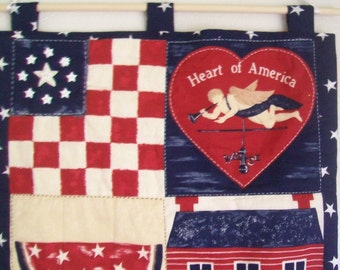 Patriotic Quilted Wall Hanging - Heart of America