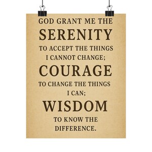 Serenity and Courage Wall Art, Inspirational Matte Vertical Posters for Home Decor, Motivational Gifts, Mindfulness Decor, Wisdom Quotes