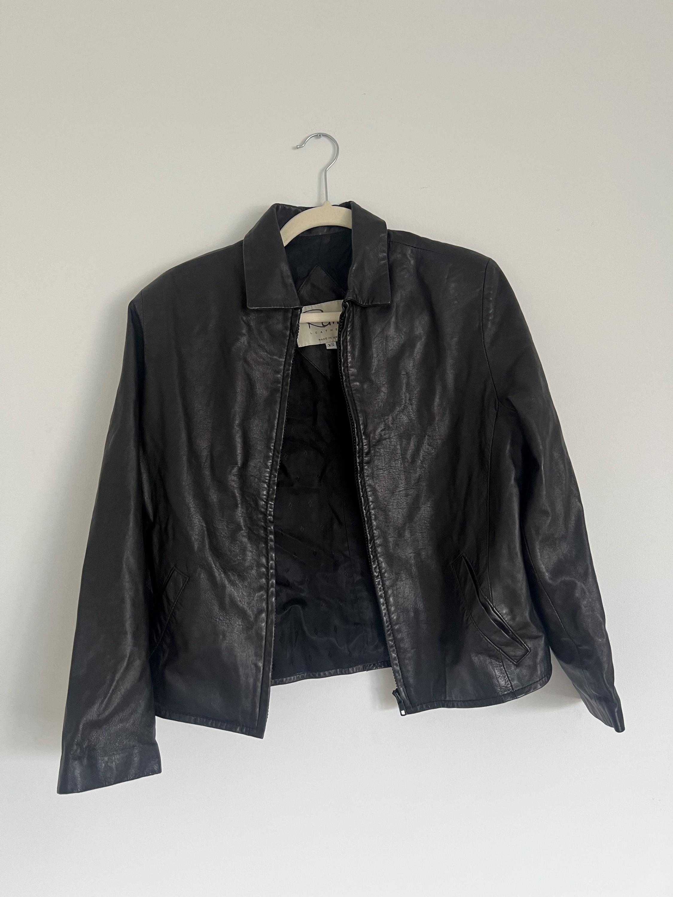 Y2k Leather Jacket - Etsy