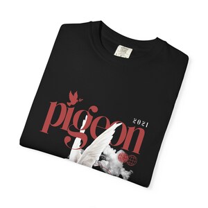 Stylish Pigeon Graphic Tee, Casual Wear, Eco-Friendly T-shirt, Unique Gift, Streetwear Fashion