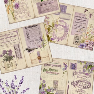 Lavender Junk Journal Printable Purple Flowers Digital - Etsy Australia