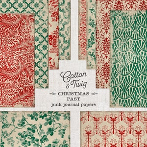 Vintage Christmas Papers, Digital Download, Junk Journal, Printable Papers, Collage Papers, Scrapbooking