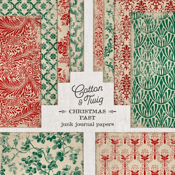 Vintage Christmas Papers, Digital Download, Junk Journal, Printable Papers, Collage Papers, Scrapbooking