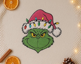 Grinch Embroidery Design, Merry Grinchmas Embroidery File, Christmas Machine Embroidery Pattern, Holiday, Digital Files