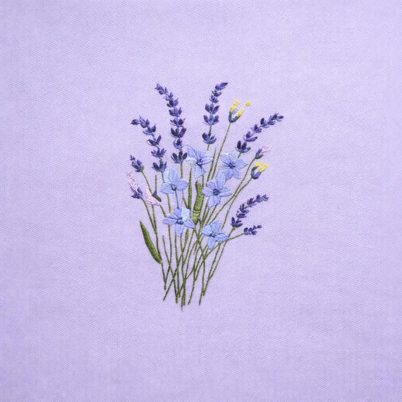 Lavender Wildflower Design File, Purple Floral Bouquet Shirt Pattern PES DST
