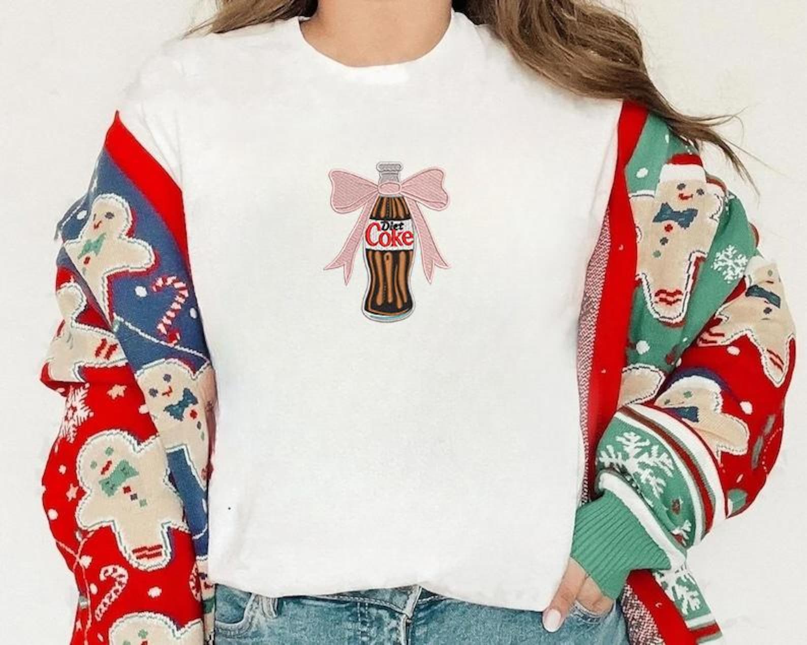 Diet Coke Embroidery Design, Soda Bottle Bow Embroidery File, Cute ...