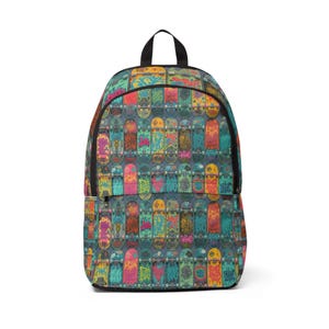 Vibrant Artistic Backpack - Colorful Fabric Daypack for Students, Trendy School Bag, Unique Gift for Art Lovers, Festival Ready, [...]
