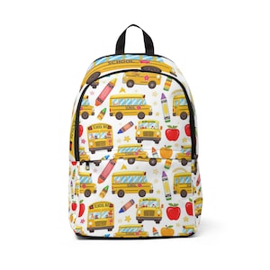 School Themed Unisex Fabric Backpack Fun, Functional, Perfect for Students, Back to School Essentials, Kid Gift, Adventure Ready