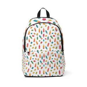 Colorful Art Supplies Backpack, School Bag, Unisex Fabric Backpack, Creative Gift for Students, Travel Companion, Back to School