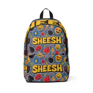 Colorful Sheesh Unisex Fabric Backpack,  Fun, Casual, Durable, Perfect for School,  Outdoor Adventures, Great Gift for Teens & Kids