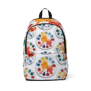 Colorful Artist Backpack, Artist Bag, Fabric Backpack for Creative Souls, School Backpack, Unique Gift for Art Lovers