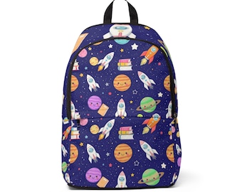 Cosmic Adventure Nylon Rucksack : Schultasche im Weltraum-Design