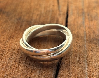 Silverly Fede Nuziale Russa In Argento Sterling Con Motivi Floreali Incisi | Anello A Cinque Fasce In Argento 925 | Anelli Ad Incastro Con Motivo Tribale | Gioielli Boho Per Le Donne - Foto 9