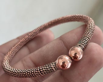 Solid Copper Kada Bracelet, Handmade Copper Bangle, Minimalist Unisex Jewelry